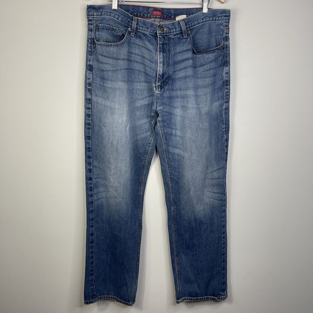 Sean John Jeans Mens 38X32 Blue Relaxed Hamilton Loose Straight Dark Wash Denim